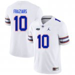 Men's Florida Gators #10 Ja'Quavion Fraziars NCAA Nike White Authentic Stitched College Football Jersey CJQ4762VJ